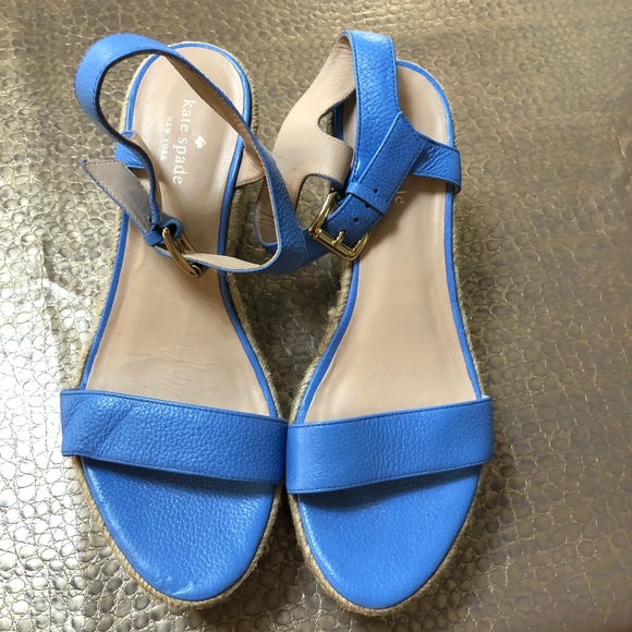 kate spade Shoes - Kate Spade Blue Platform Espadrille Wedge Sandal